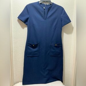 Vintage L'aiglon Navy Blue Dress  Short Sleeve Size 12